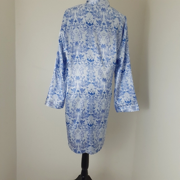 Adonna Women's Gray Floral Print Robe Sz L - Picture 7 of 7